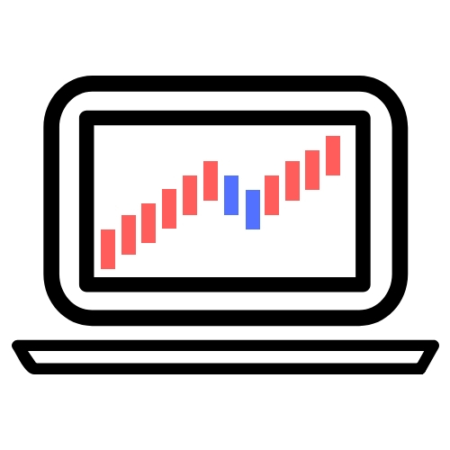 cartoon laptop chart inside